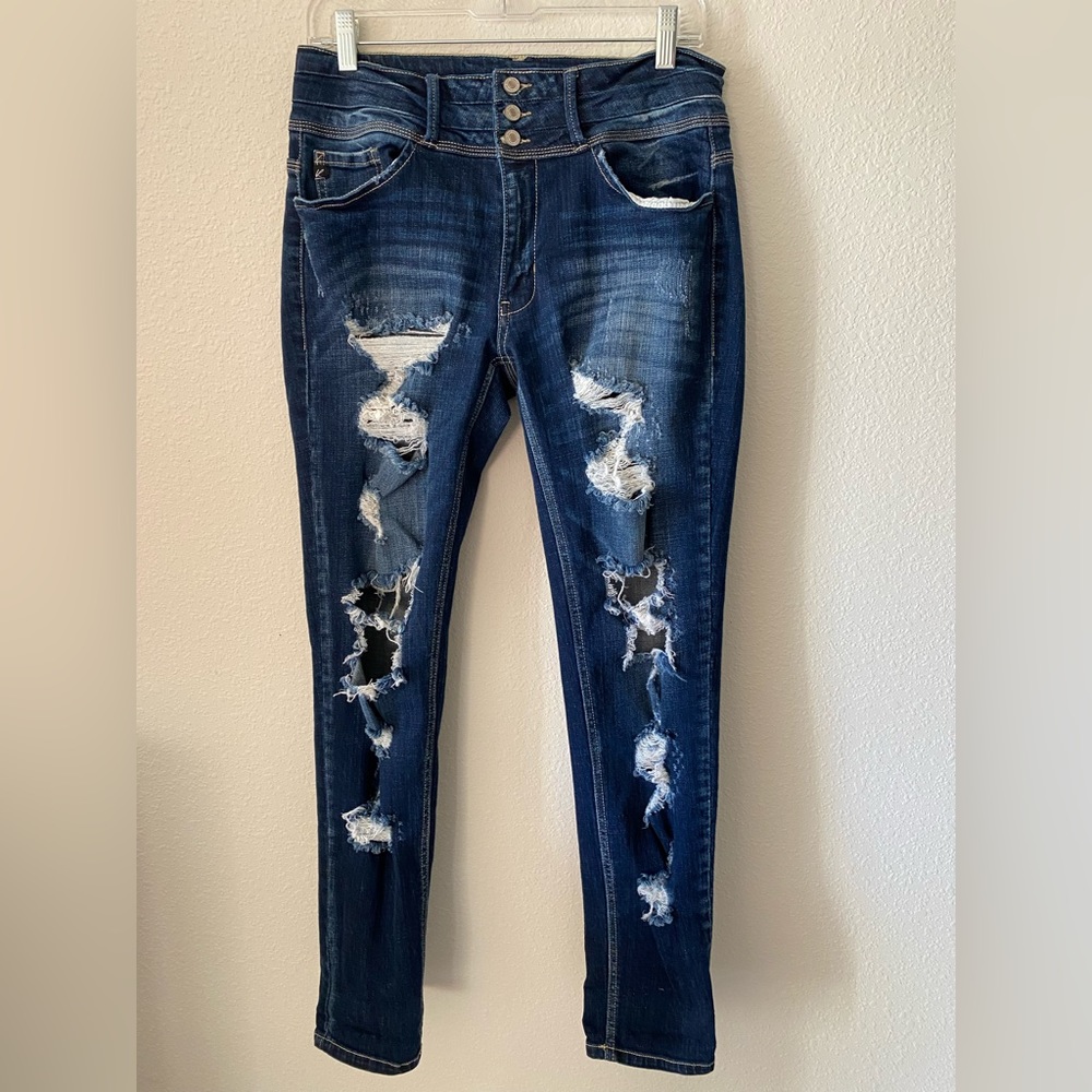 KANCAN distressed dark denim jeans. Size 29